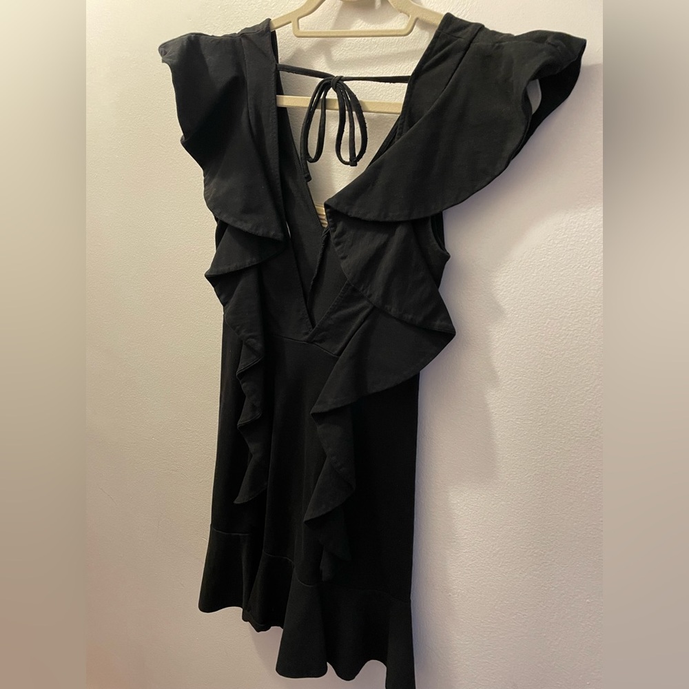 H & M Black Ruffle Dress